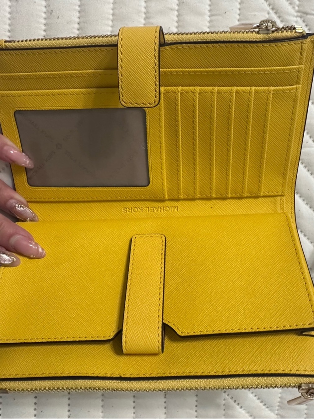 Michael Kors Bright Yellow Saffiano Wristlet Clutch - Picture 4 of 4